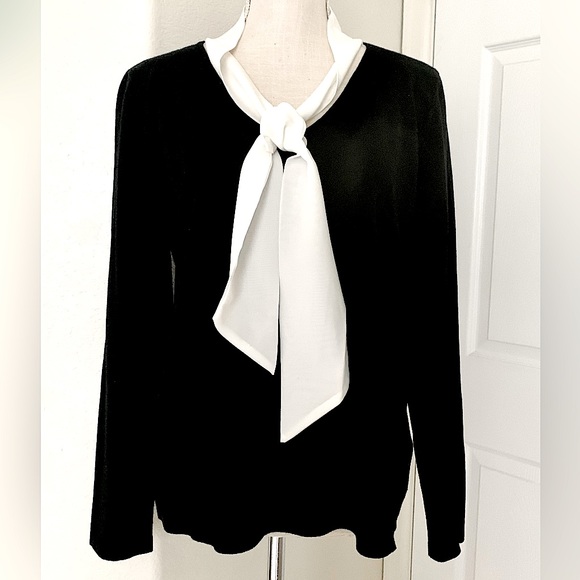 Vila Milano Sweater with Attached Sheer Scarf - Picture 3 of 14